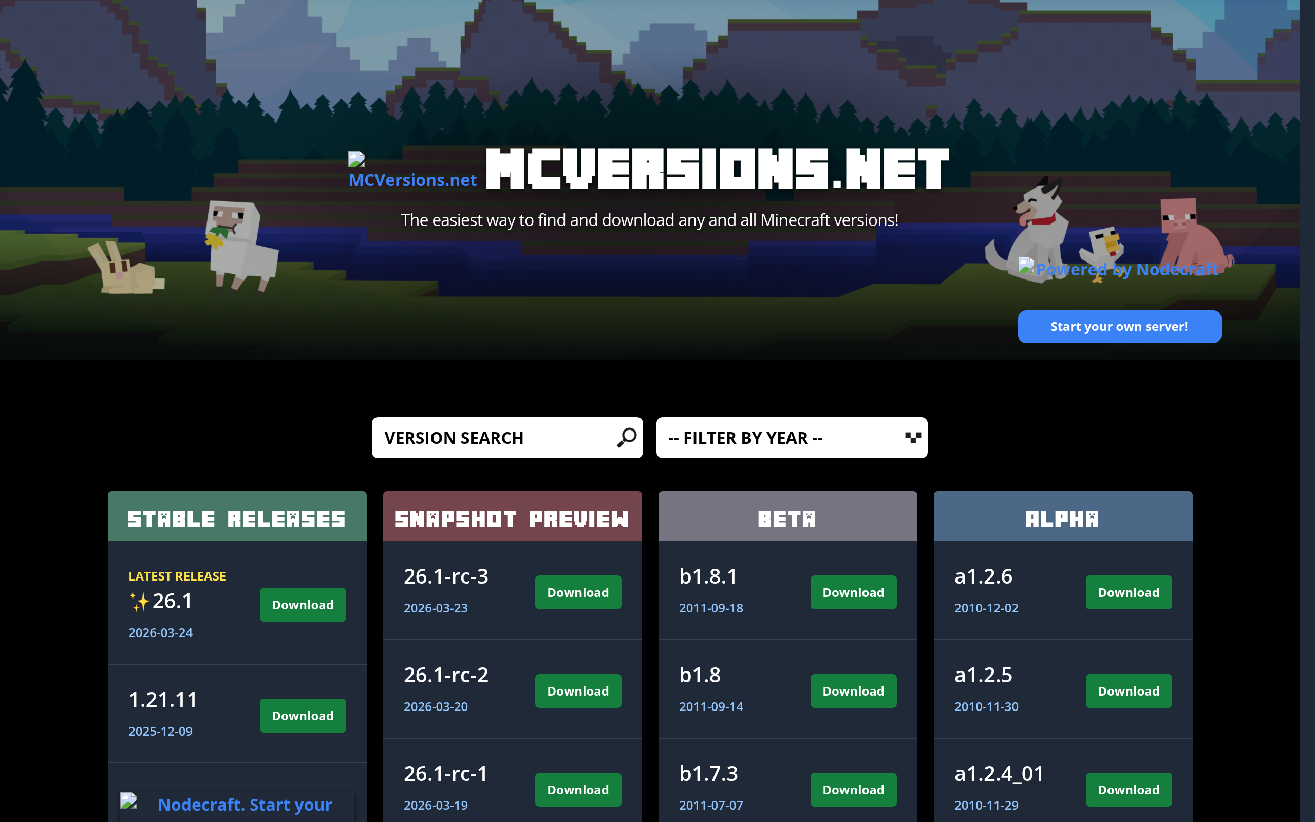 MCVersions