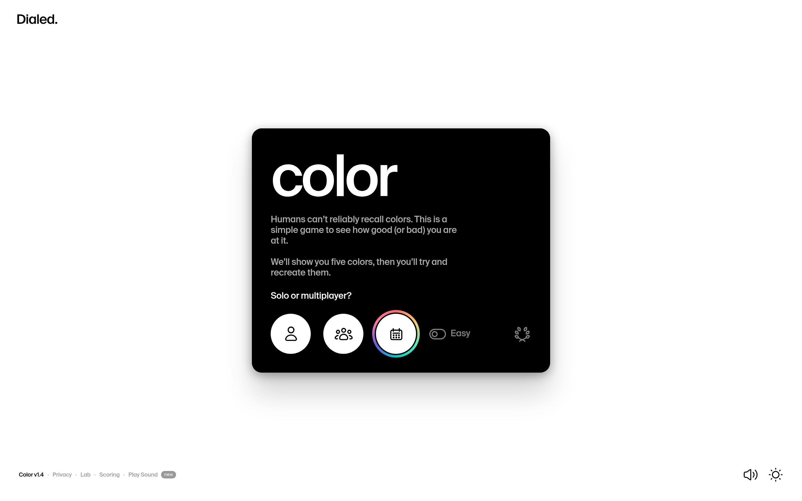 Dialed.gg - Color Memory Challenge