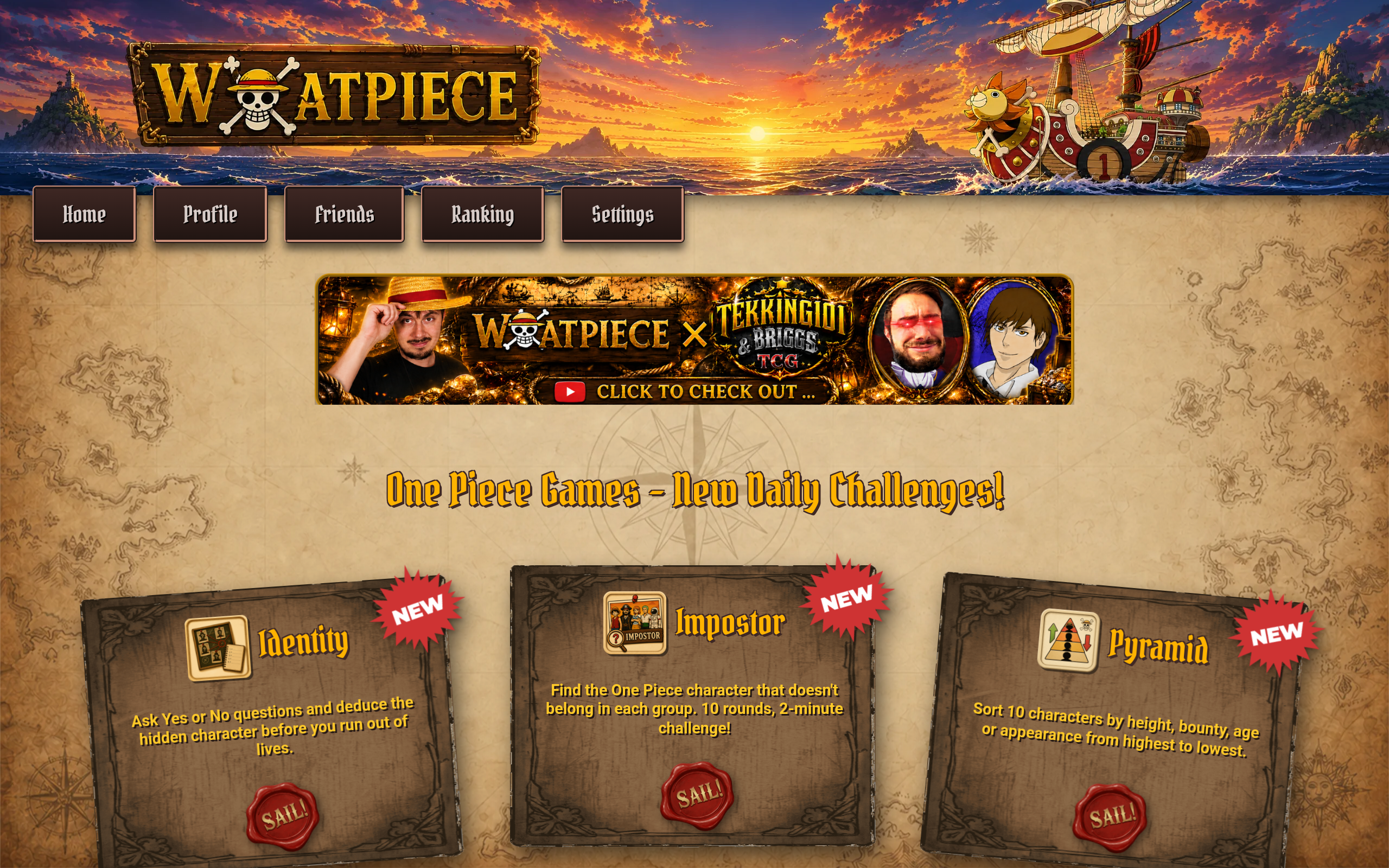 WhatPiece - Free One Piece Games: Wordle, Guess Character, Bingo, Wanted