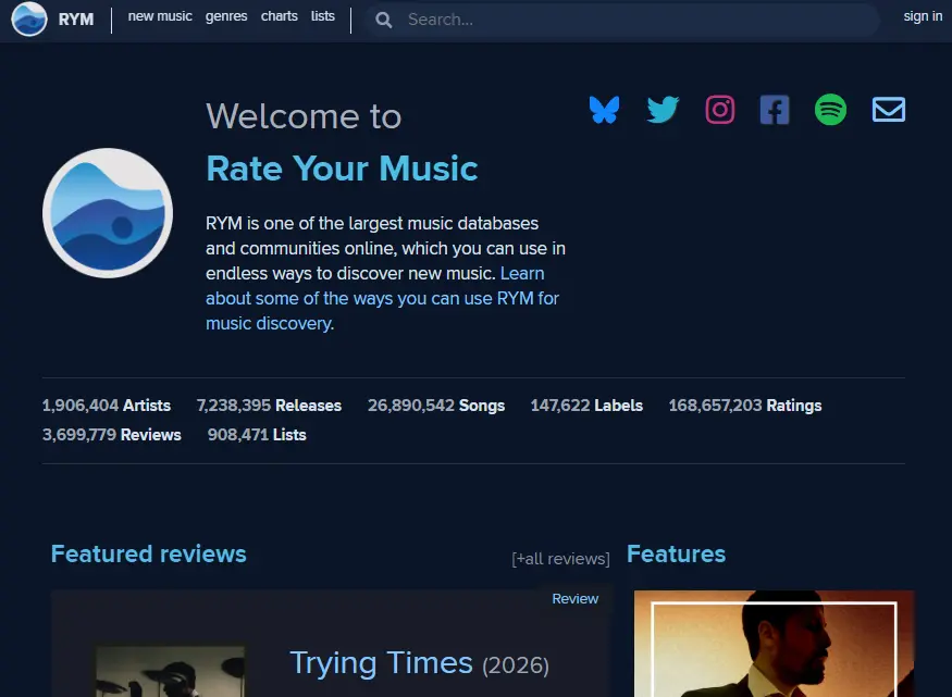 Rate Your Music - Music Database, Reviews & Community Charts