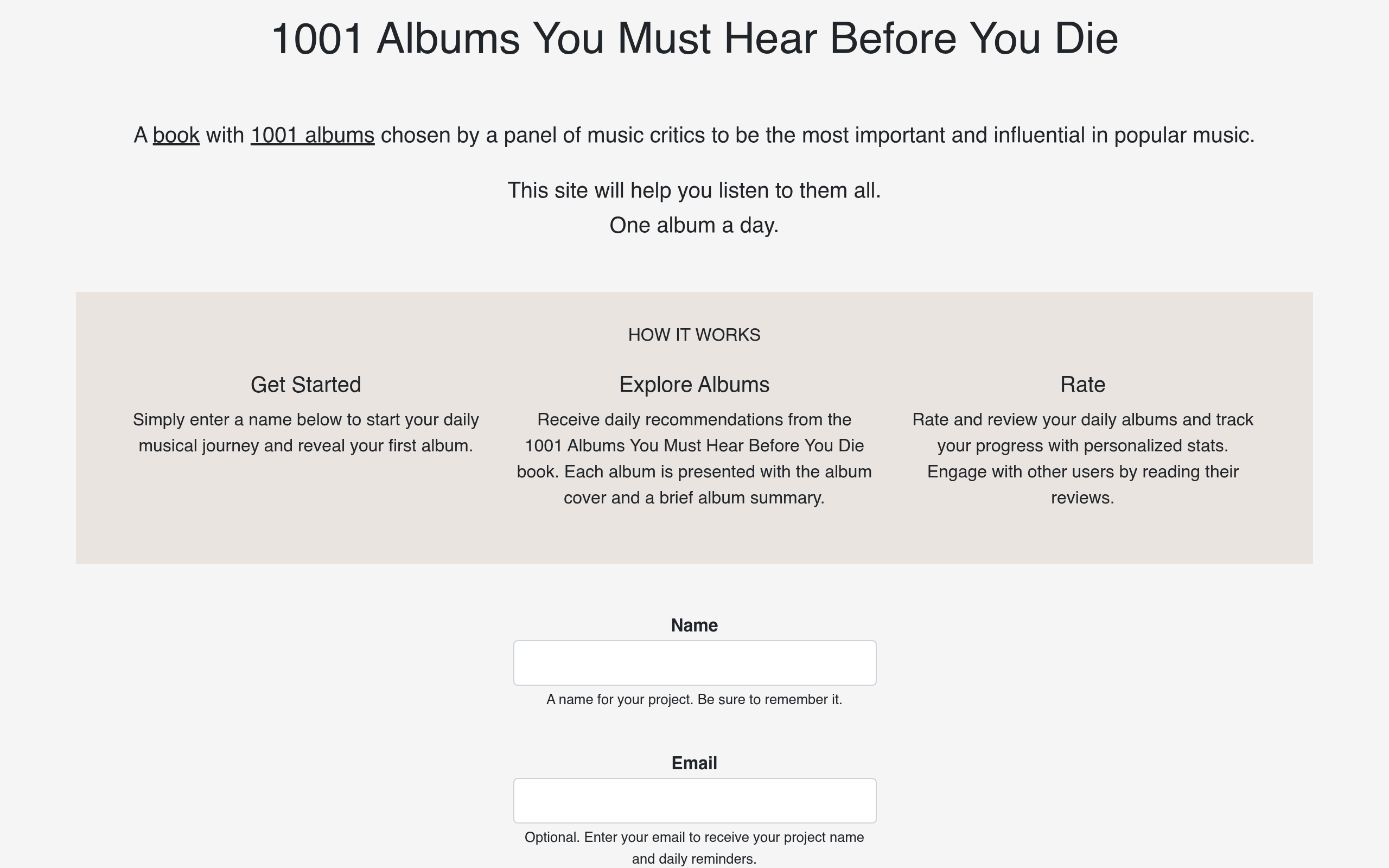 1001 Albums Generator