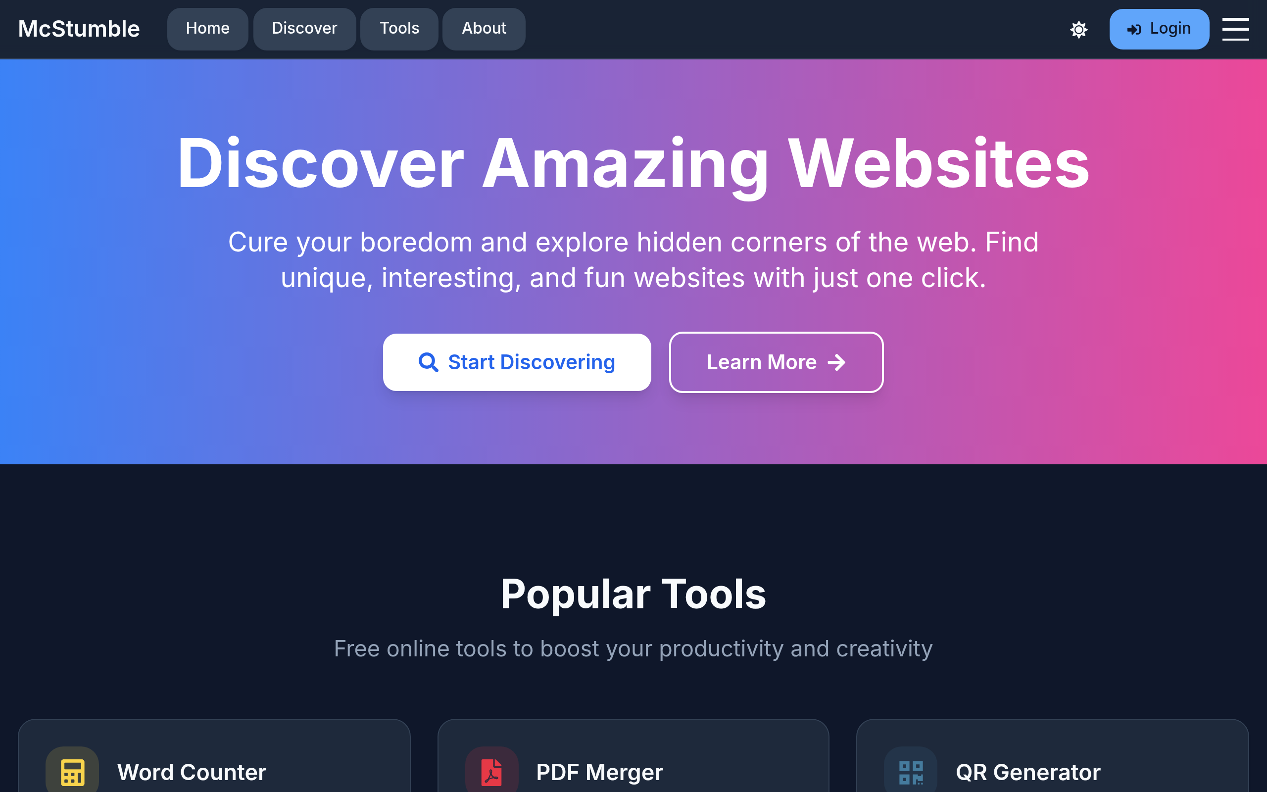 McStumble - Discover Websites & Free Online Tools