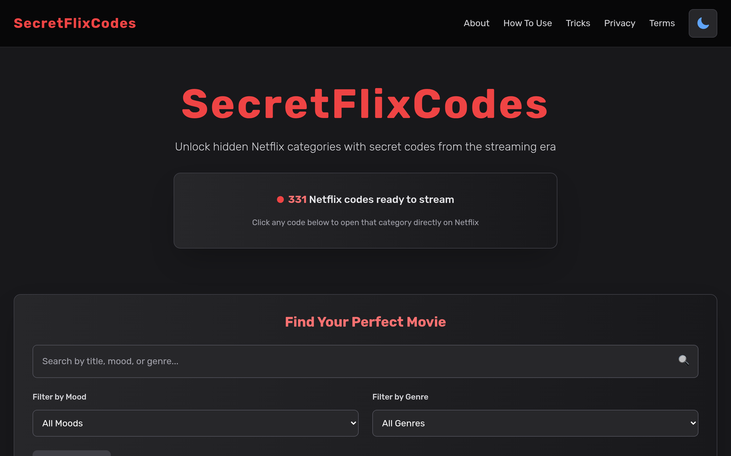 SecretFlixCodes - Hidden Netflix Categories